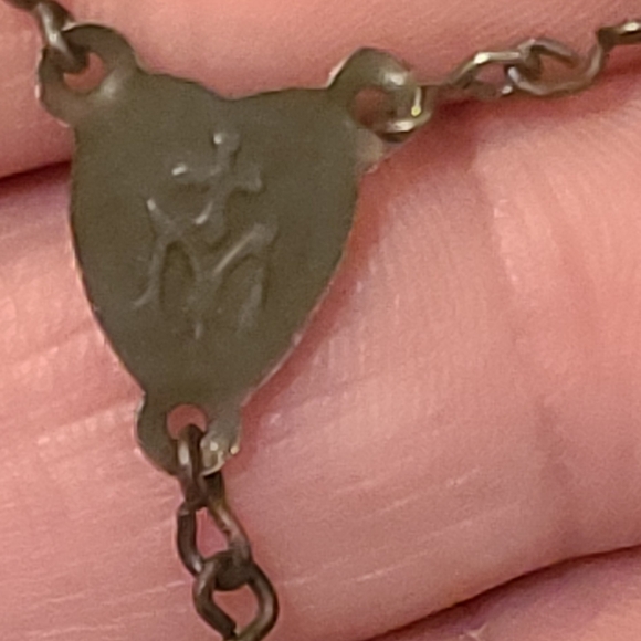 Rosary Black Beads ~ Black Cross Vintage - Picture 2 of 4